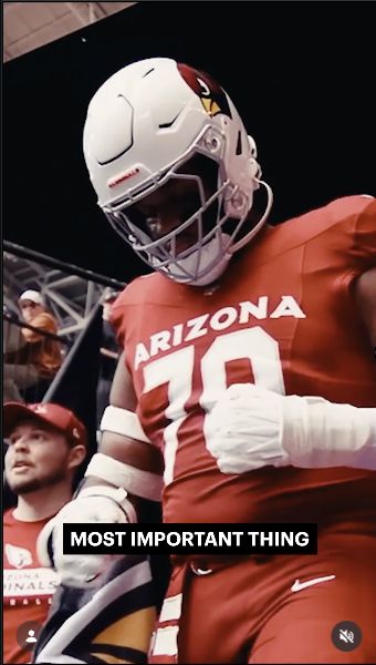 Arizona Cardinals player in a published civics campaign reel